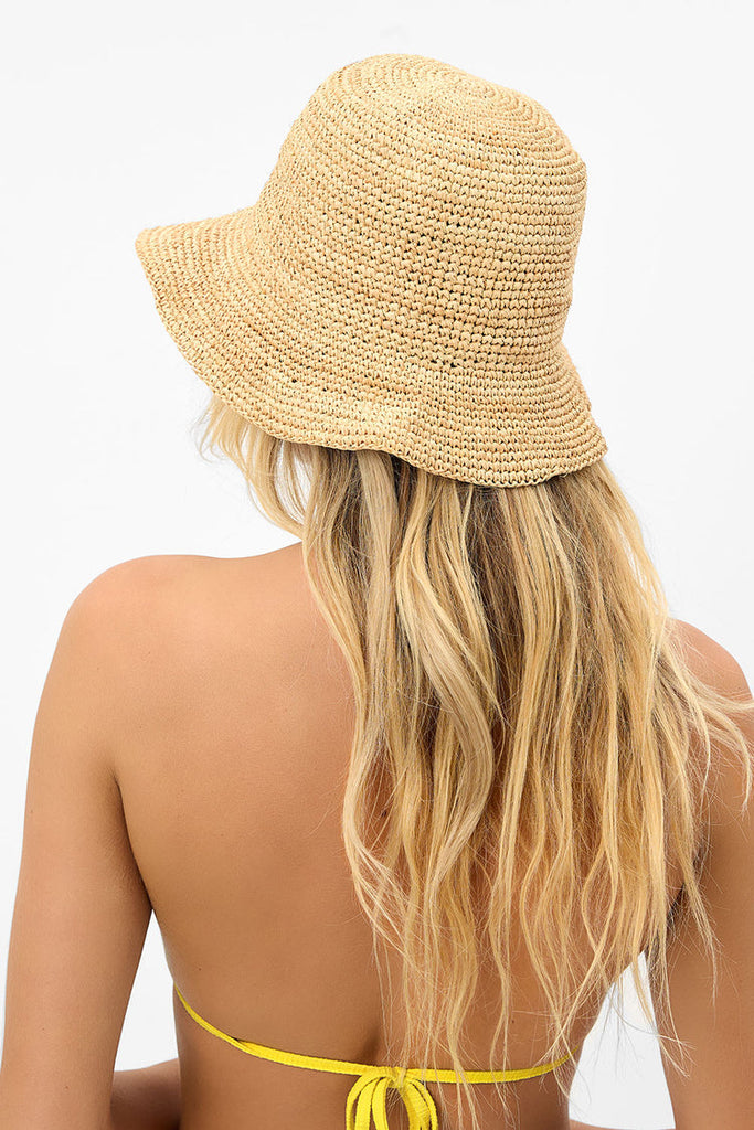 Back View - Jax Straw Bucket Hat