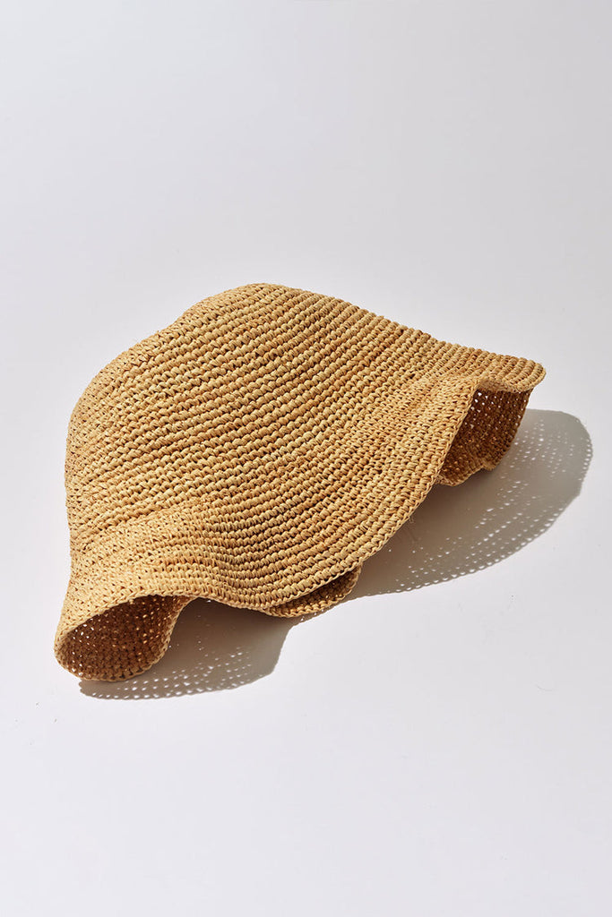 Jax Straw Bucket Hat flat