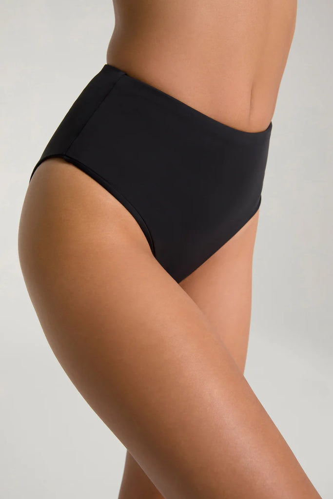 Side View - Black Good Waist Bikini Bottom