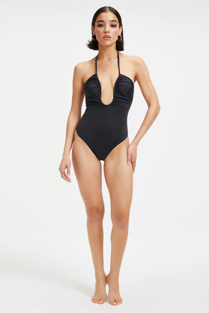 Full View - Black Leilani One-Piece