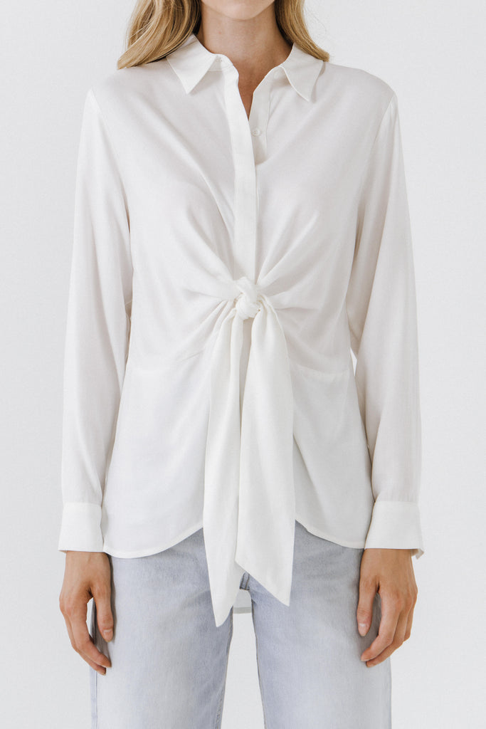 Front Tie White Top