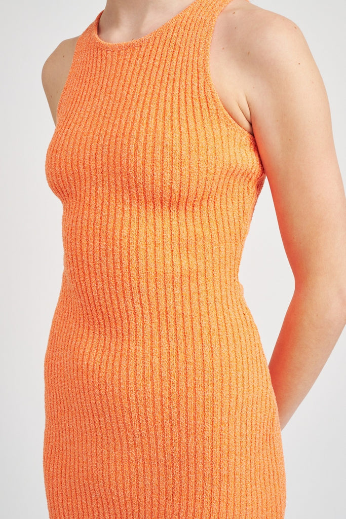 Orange Racer Front Mini Dress