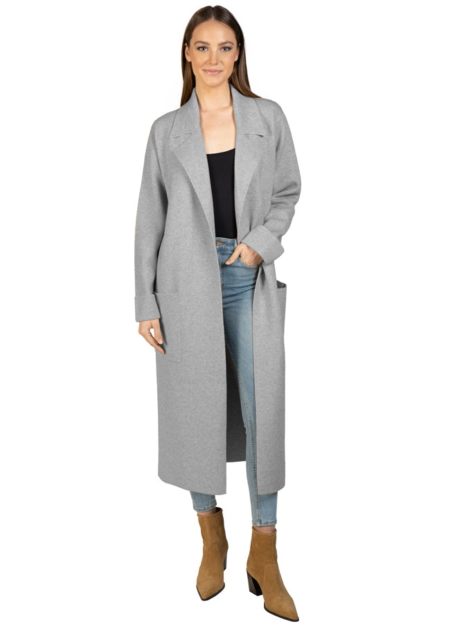 Grey Long Topper Coat