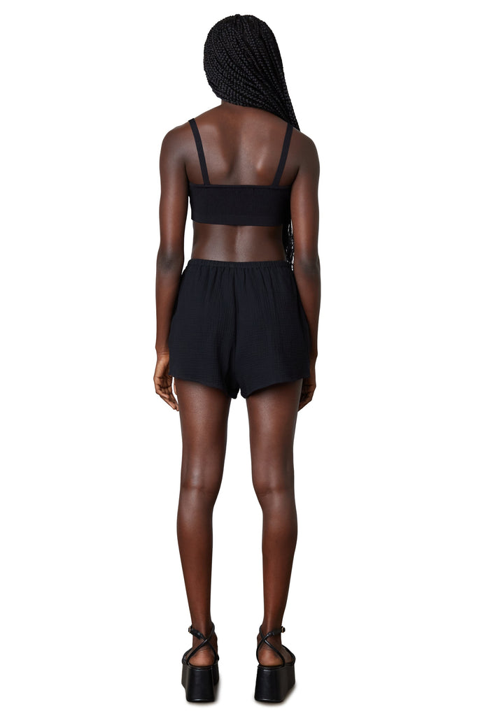 Back View - Black Gauze Short