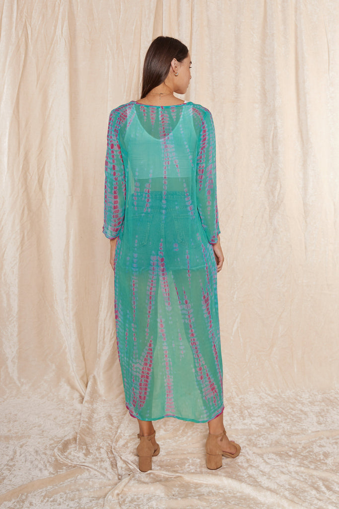 Back View - Marte Kimono Turquoise