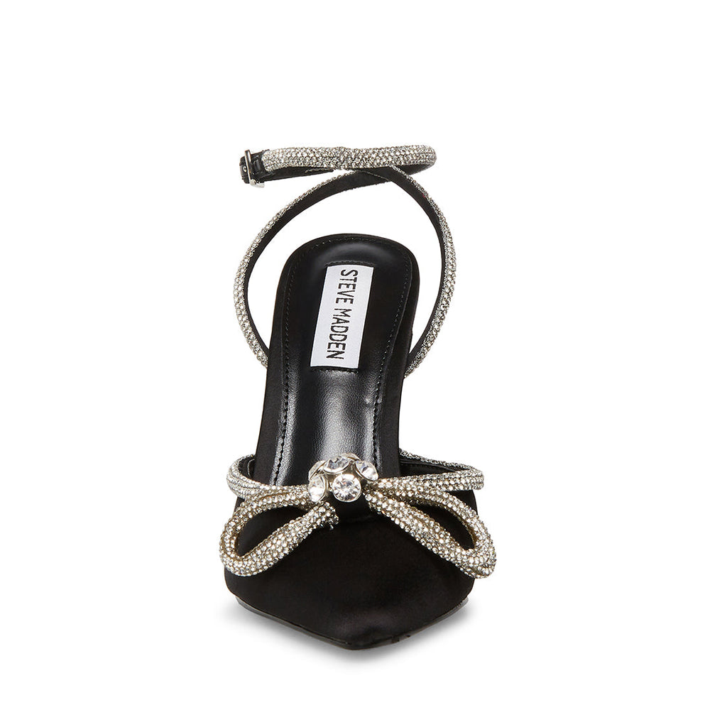 Front View - Viable Black Bow Heel