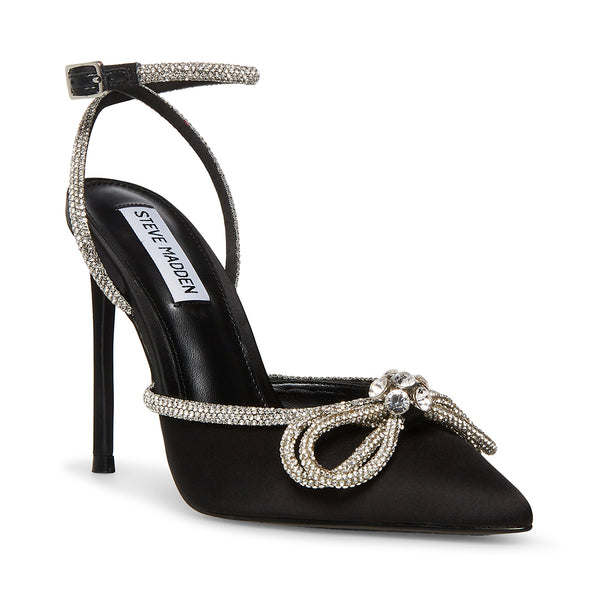Close View - Viable Black Bow Heel