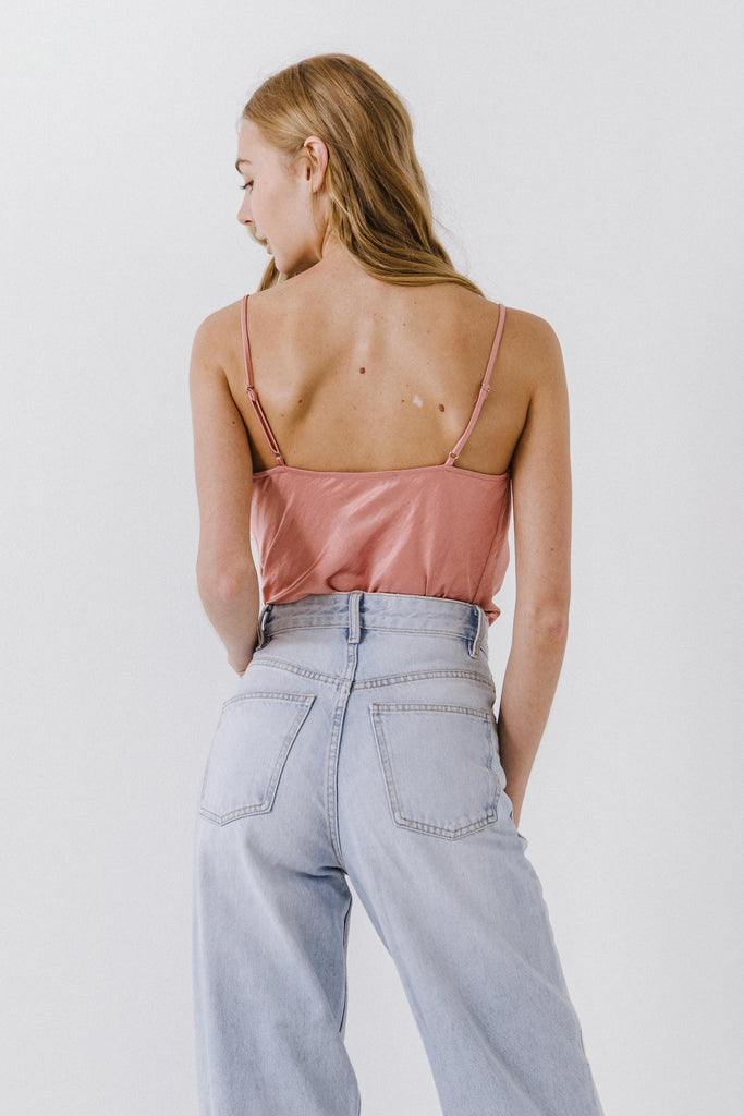 Back View - Cowl Neck Tank Dusty Pink