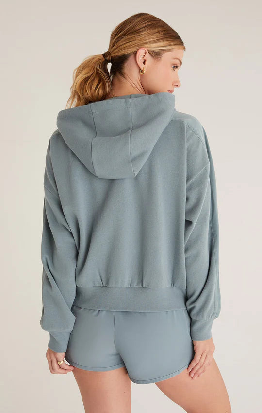 Back View - Sage Good Sport Nylon Mix Hoodie