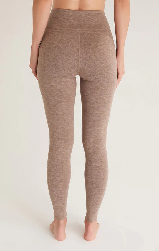 Back View - Heather Taupe Feel Good 7/8 Legging