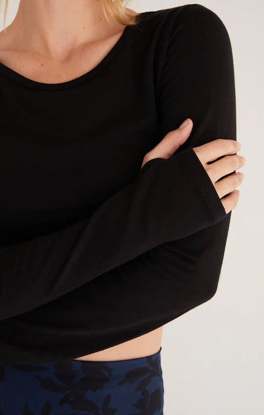 Sleeve Opening - Black Wrap It Up Long Sleeve Top