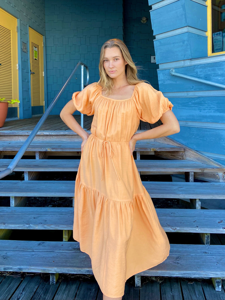 Orange Kierlan Tiered Dress