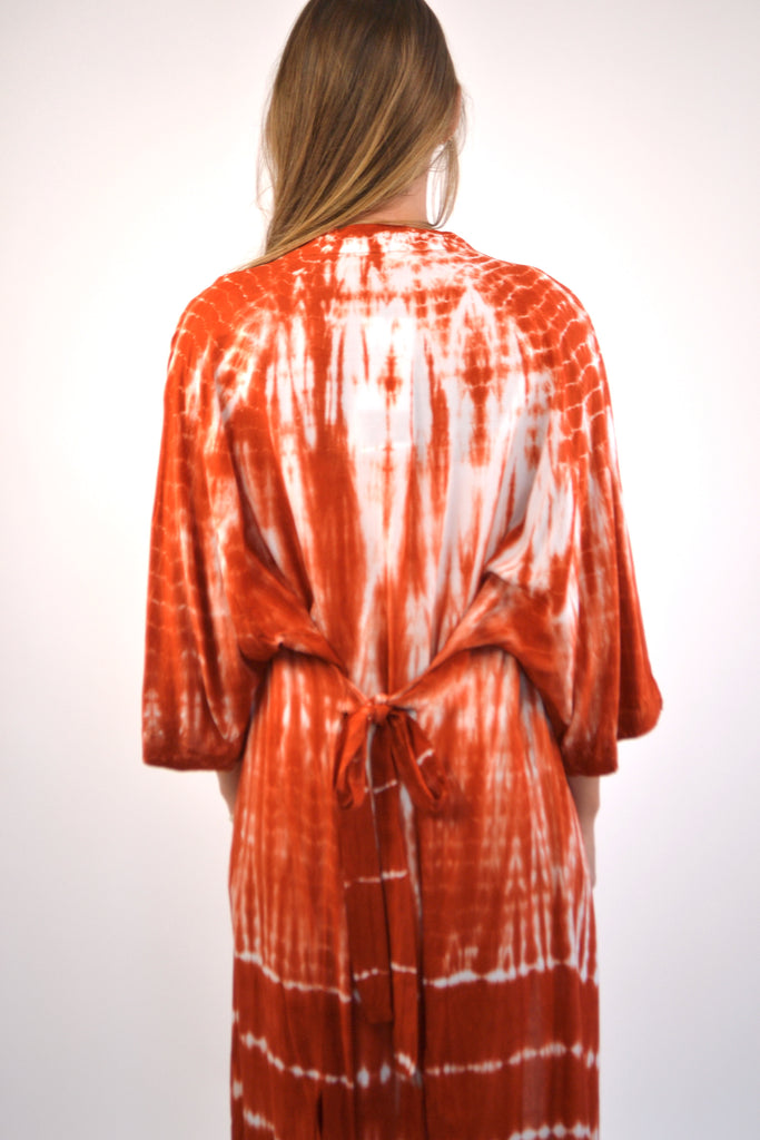 Close Back View - Rust Kimono