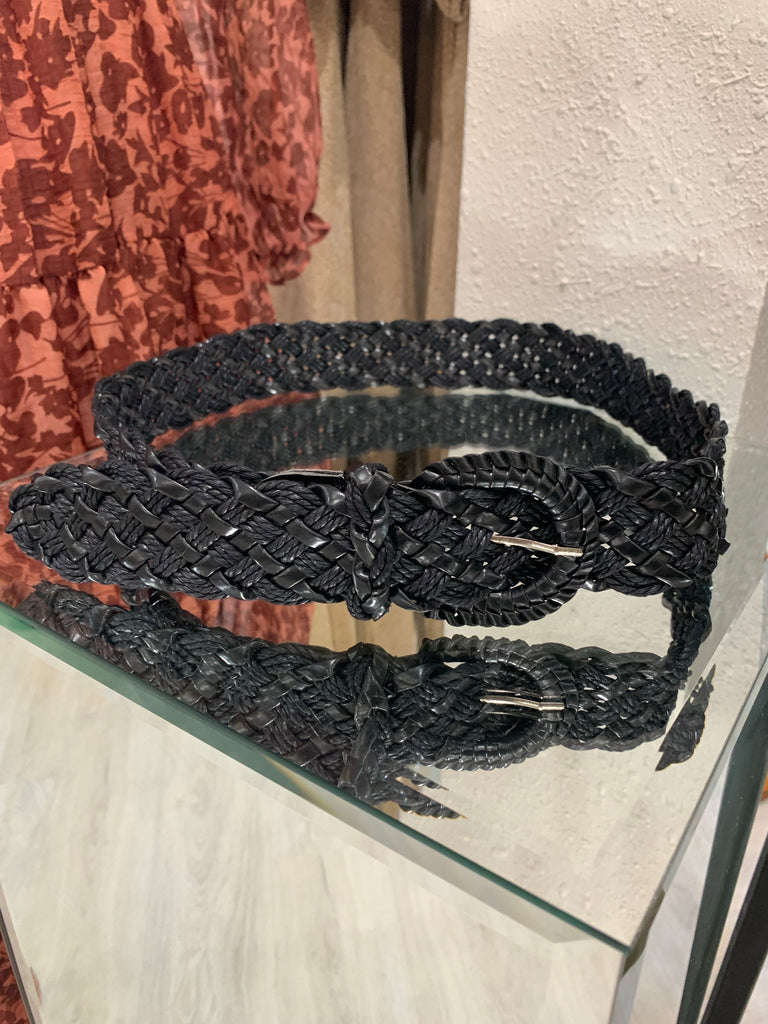 Vintage Black Braided Belt