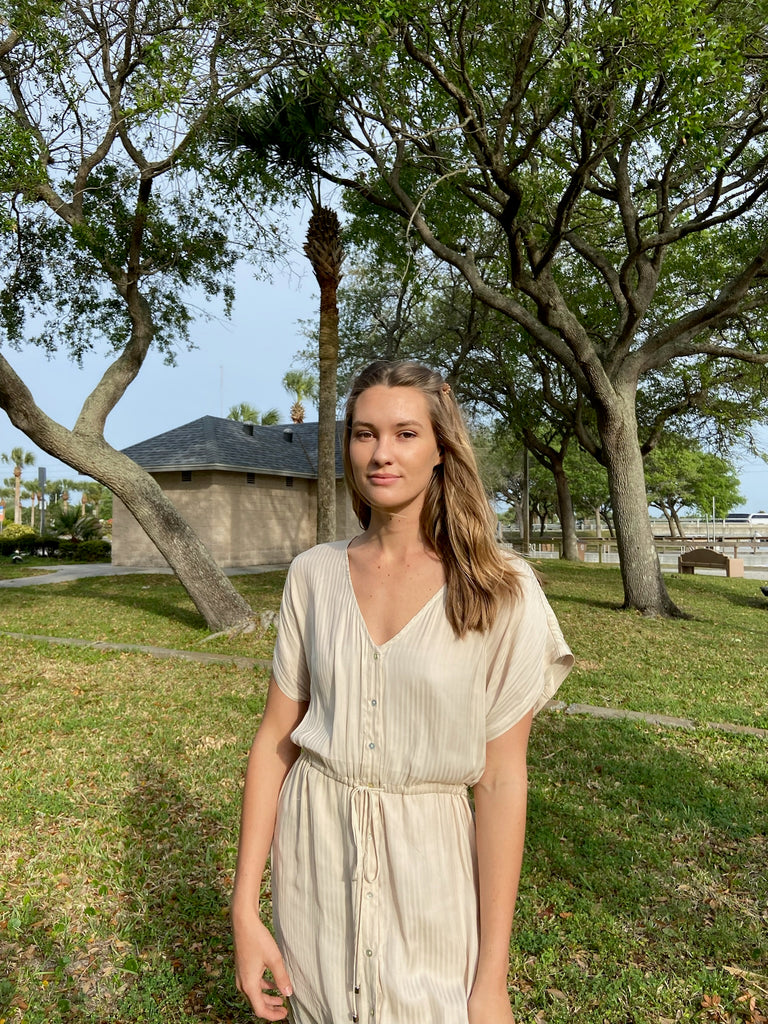 Beige Dress with buttons
