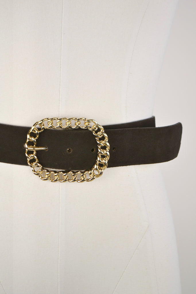 Closer View - Street's Ahead Dark Brown Suede Belt
