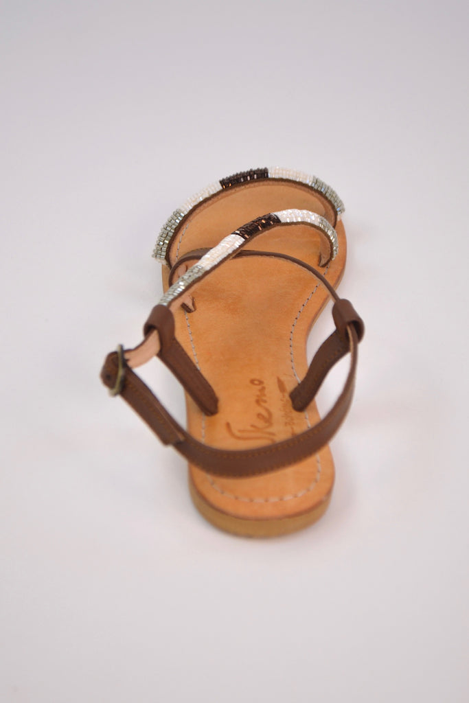 Back View - Rayas Strap Flat Sandal Camel