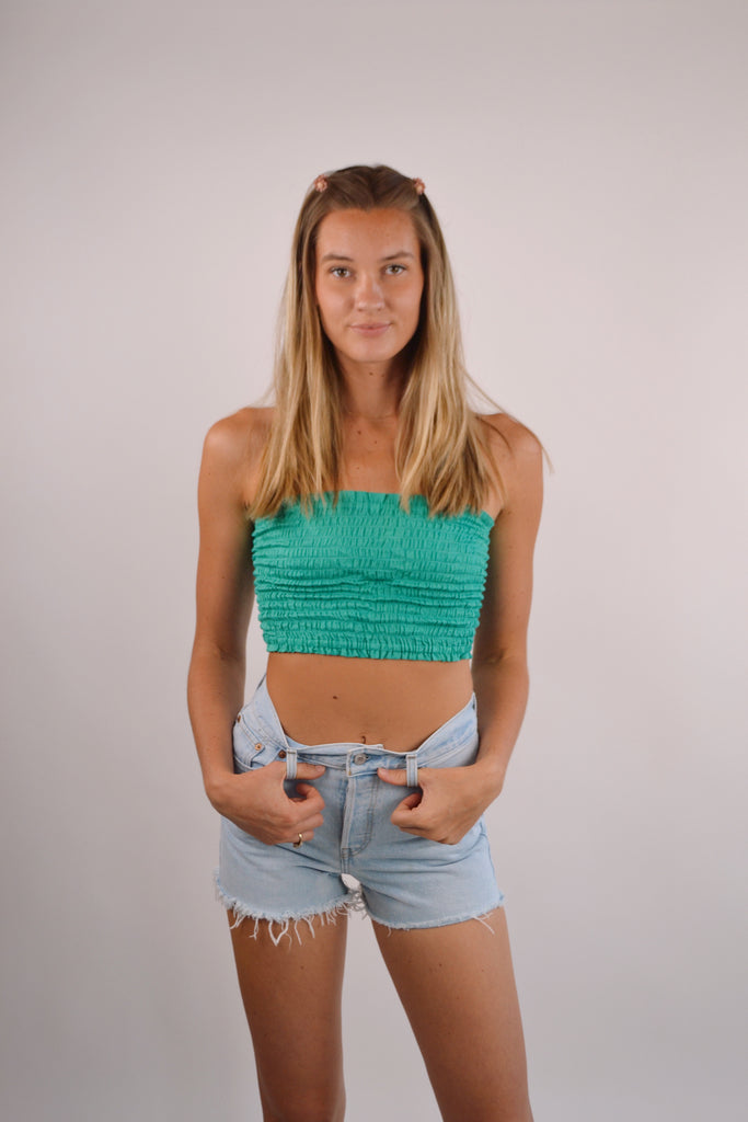 Green Bandeau with Shorts