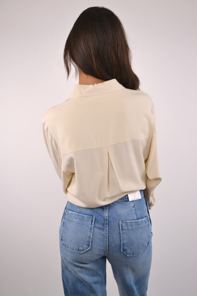 Back View - Dusty Cream One Pocket Shirt