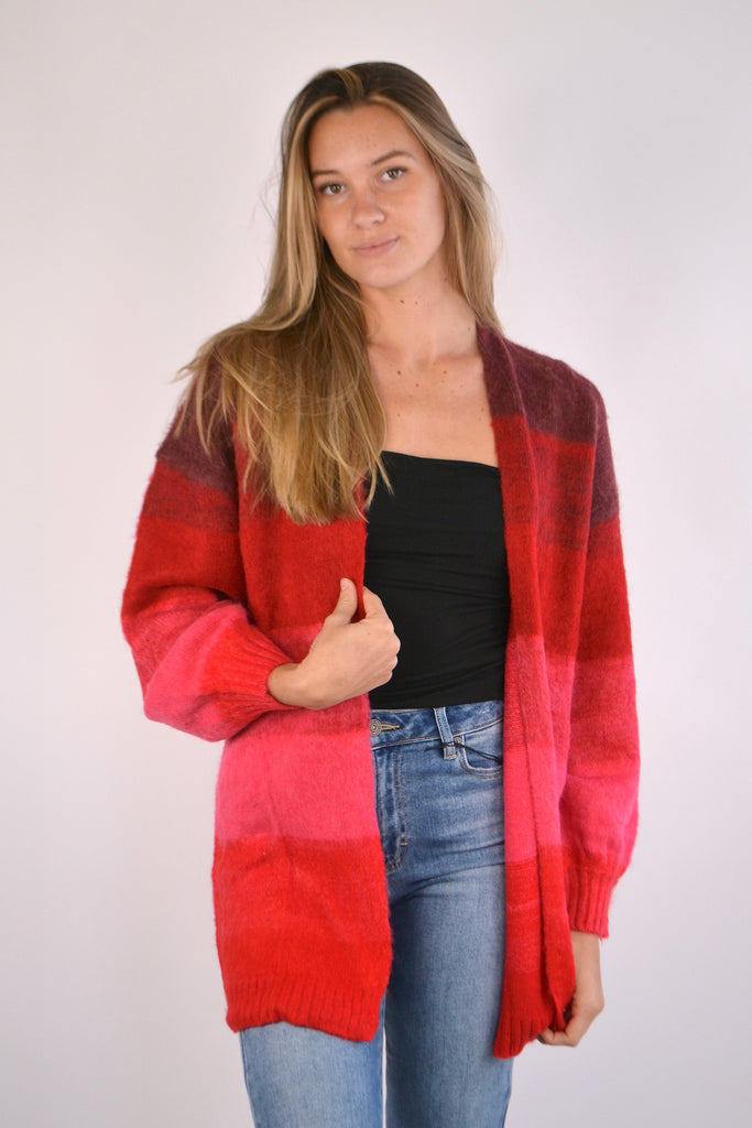 Cardigan Sweater in various reds