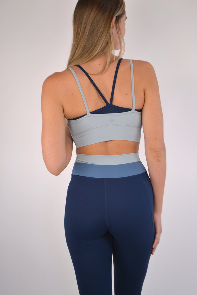Back View - Midnight Blue High Kick 7/8 Legging