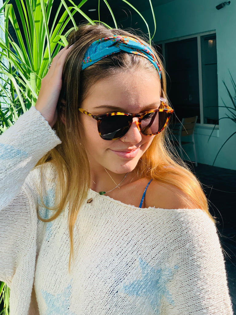 Silk Headband and Sunglasses