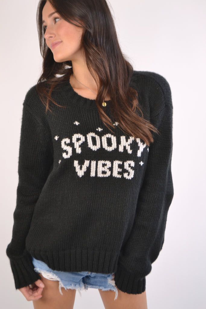 Spooky Vibes Wooden Ship Sweater with Shorts