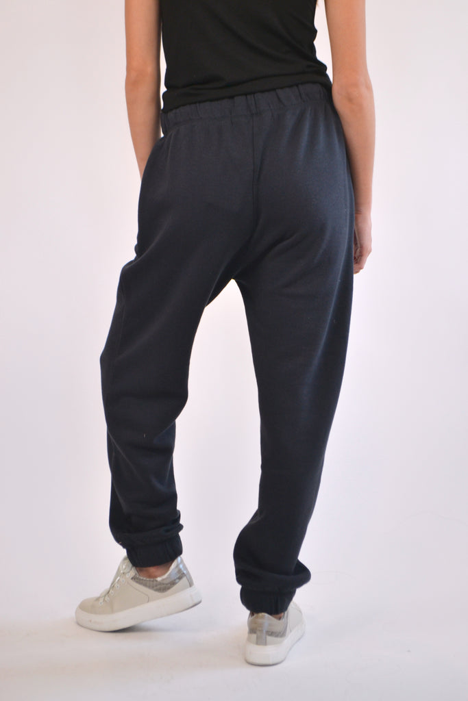 Back View - Washed Black High Waisted Jogger