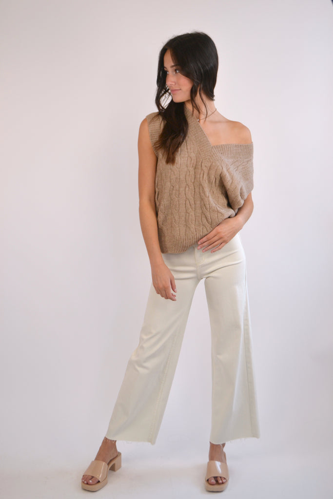 White High Rise Wide Leg Jean with Top