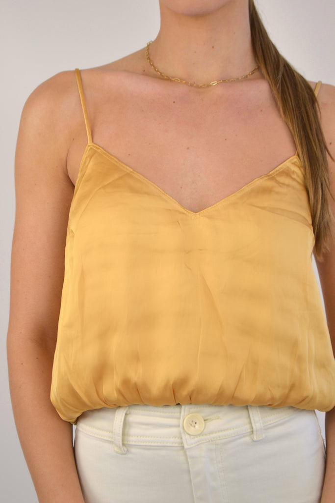 Close View - Mustard Silky Amore Top