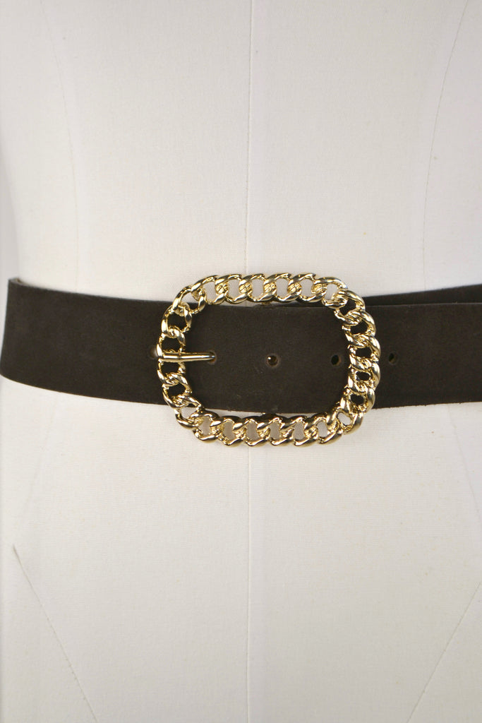 Dark Brown Suede Belt