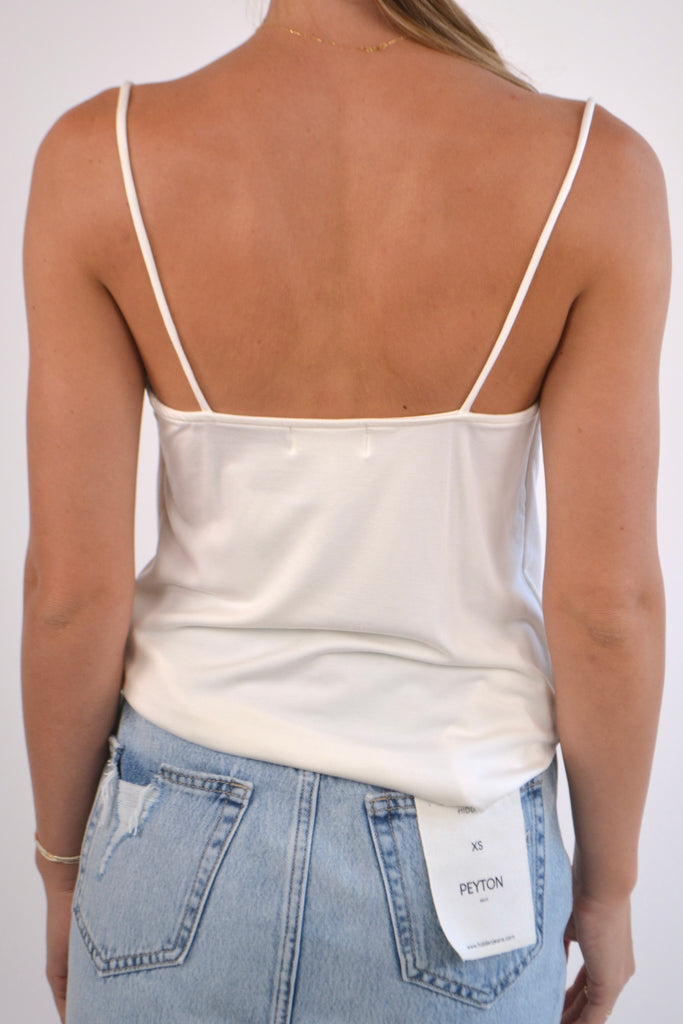 Back View - Off White Kelsi Drape Cami