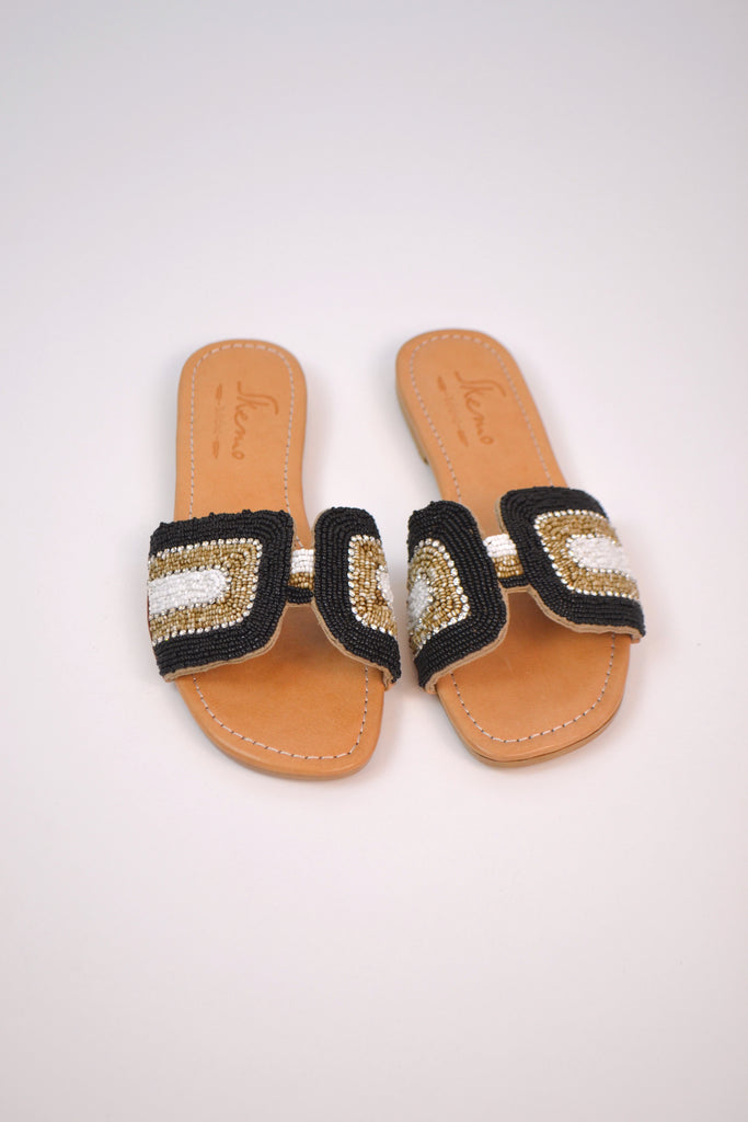 Cabo Flat Sandals Black, Brown, White