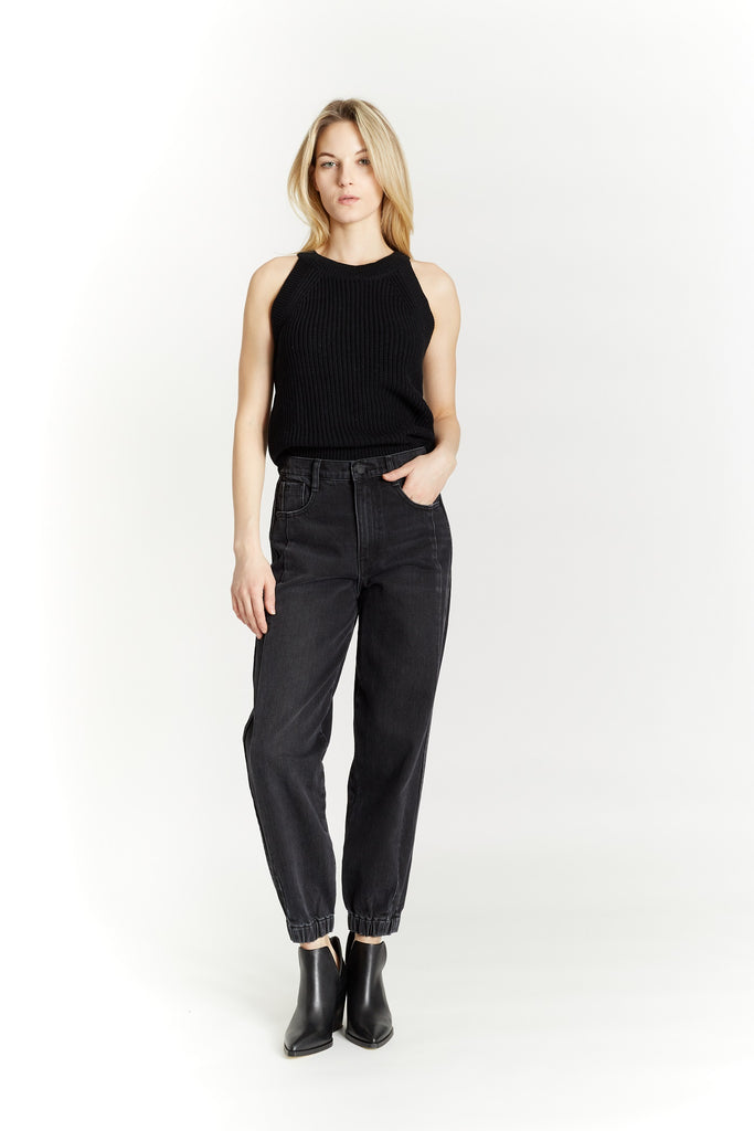 Black Knit Halter Top with Pants