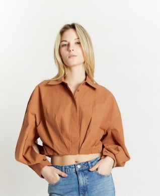 Hazelnut Cropped Blouse